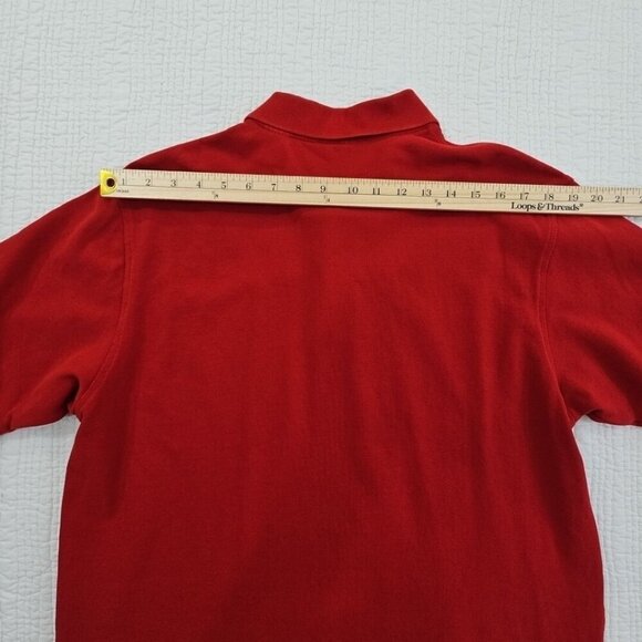 Izod Men's Polo Golf Tennis Shirt Size Large Deep Red Short Sleeve EUC LN - Picture 10 of 13